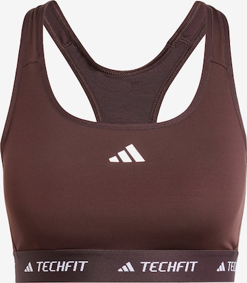Bustino Reggiseno sportivo 'TECHFIT Medium-Support' di ADIDAS PERFORMANCE in marrone: frontale