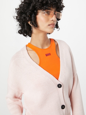 HUGO Red Knit Cardigan in Pink