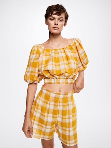 MANGO Regular Pleat-Front Pants 'Bruno' in Yellow