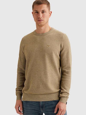 PME Legend - Jersey 'Pullover in cotton/modal with ribbed collar' en beige