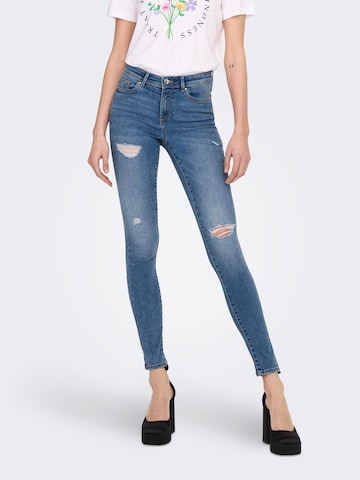 Skinny Jean 'Wauw' ONLY en bleu : devant