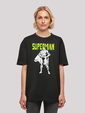 F4NT4STIC T-Shirt 'Superman Mono Action Pose' in Schwarz: predná strana
