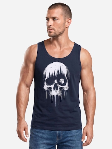 Neverless Shirt 'Skull Hiking' in Blue: front
