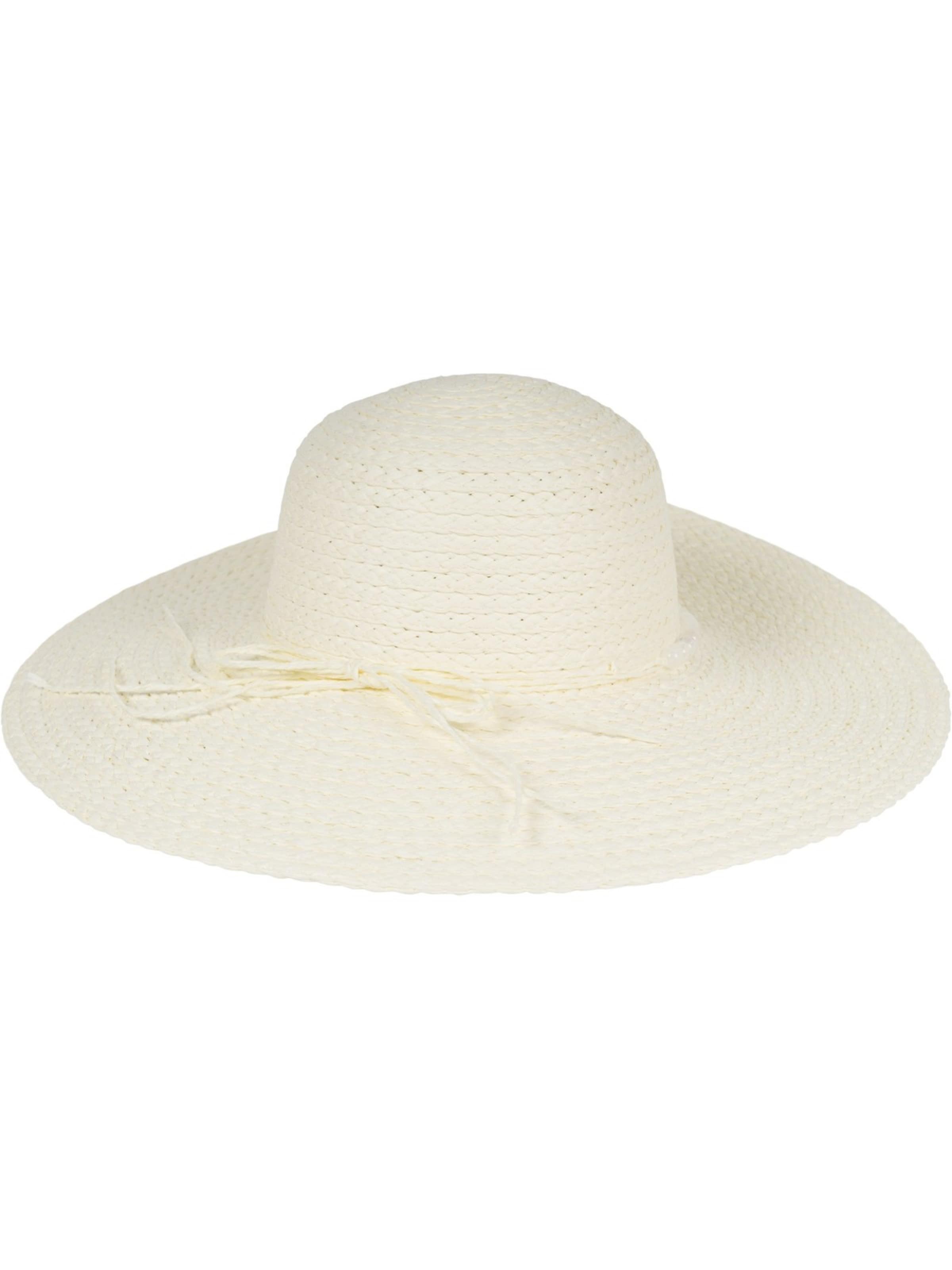 styleBREAKER Hut 'Papierstroh Sonnenhut Perlen Hutband'‌‌‌‌‌‌‌‌‌ in Beige
