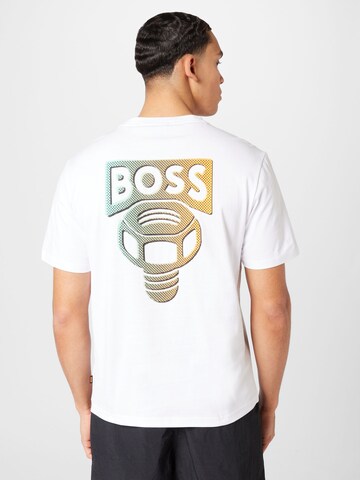 BOSS Тениска 'Universe' в бяло