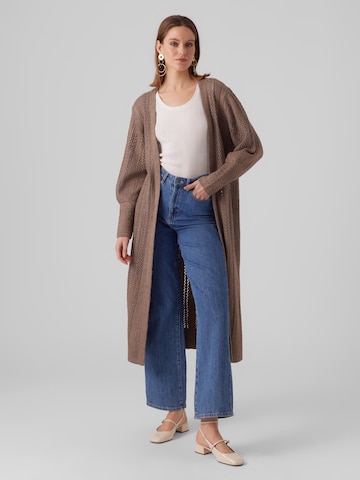 VERO MODA Knitted Coat 'BEAU' in Brown