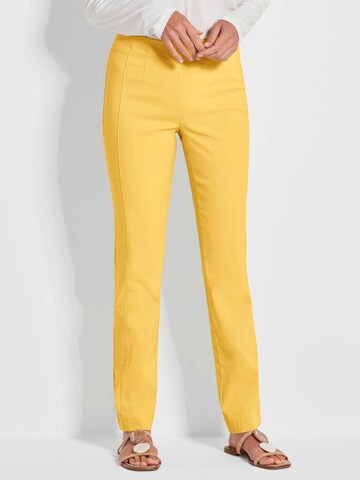 Coupe slim Pantalon 'Carla' Goldner en jaune