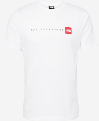 THE NORTH FACE T-Shirt 'NEVER STOP EXPLORING' in rot / schwarz / weiß, Produktansicht