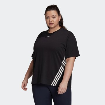 ADIDAS SPORTSWEAR Функционална тениска 'Train Icons 3-Stripes ' в черно: отпред