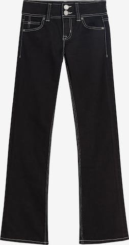 BershkaBootcut/trapezice Traperice - crna boja: prednji dio