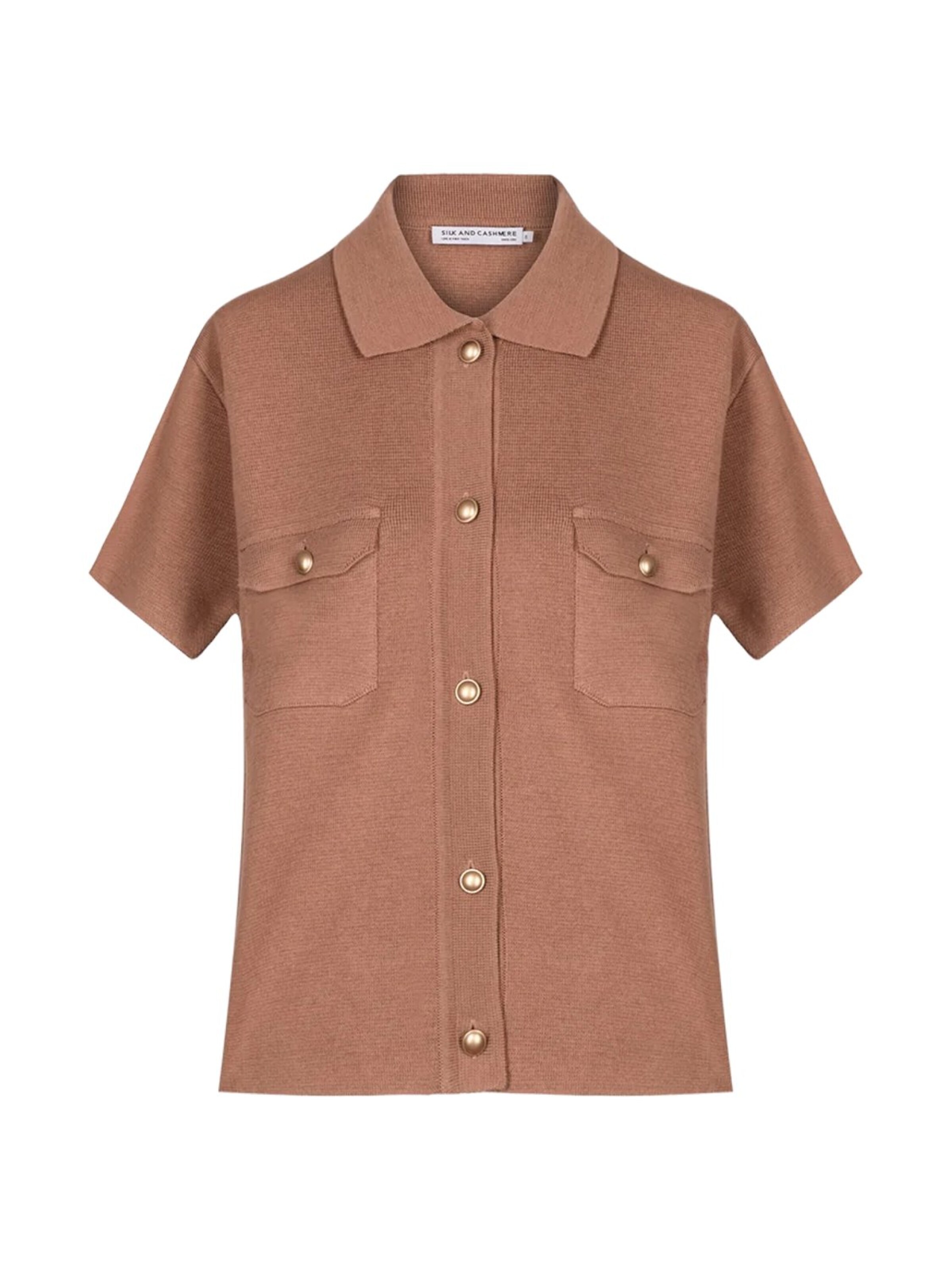 SILK & CASHMERE Fleece jacket in Beige: front