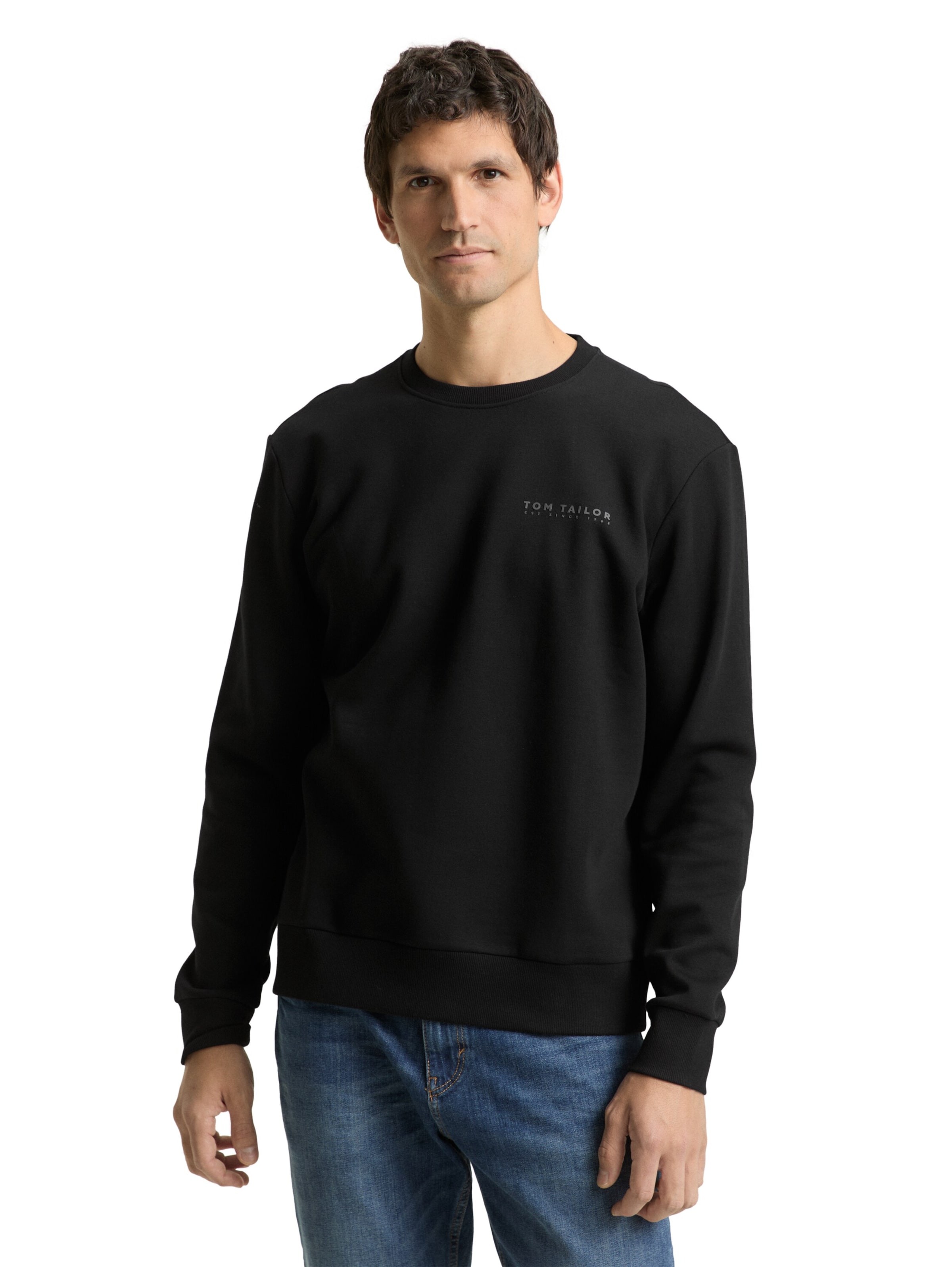 TOM TAILOR Sweatshirt in Black: front