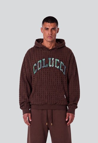 Colucci Sweatshirt 'College' in Bruin: voorkant