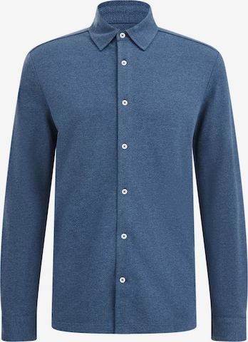 WE Fashion Slim fit Button Up Shirt in Blue: front