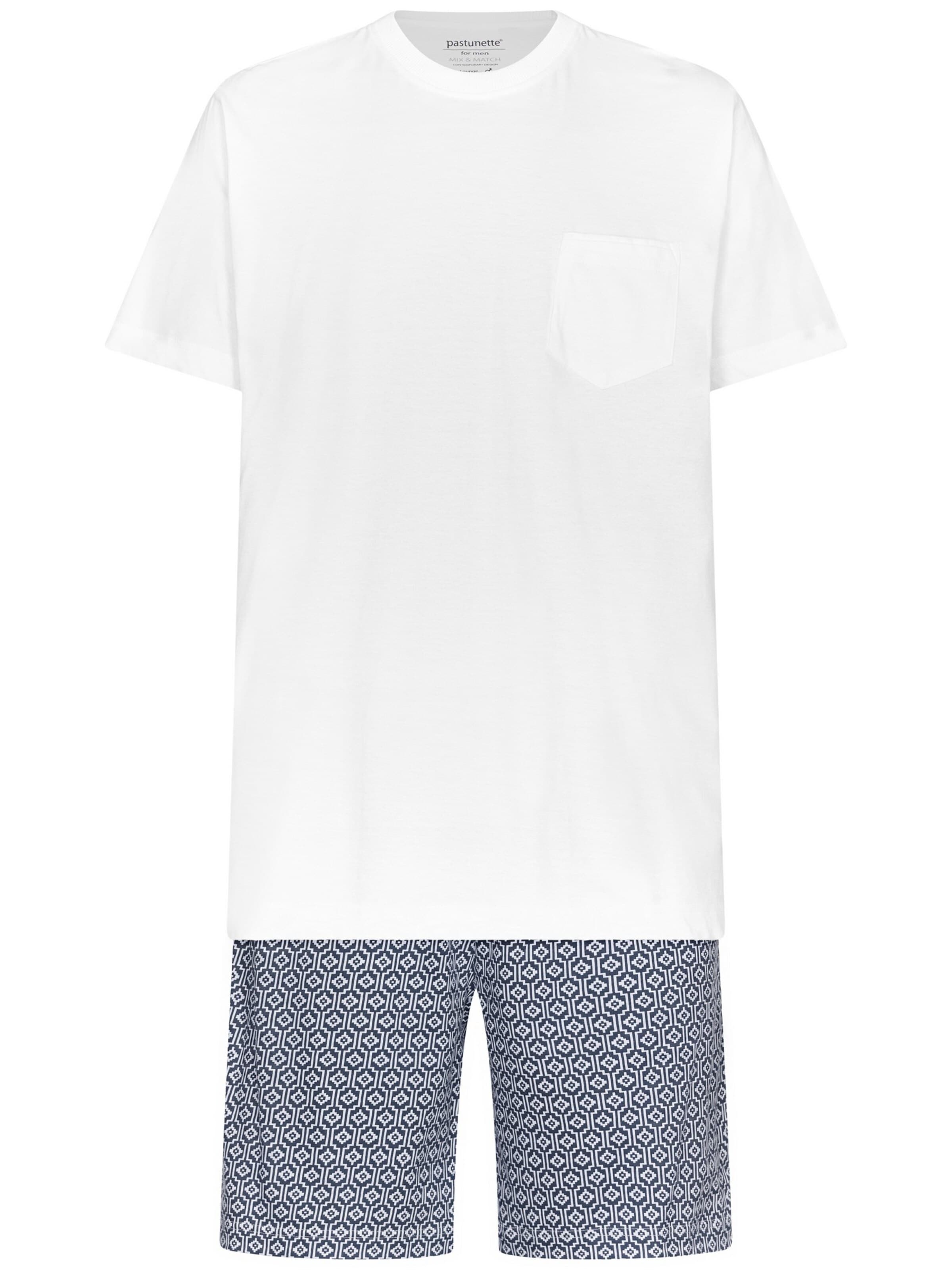 Pastunette Pajama short 'Shortama round neck' in White: front