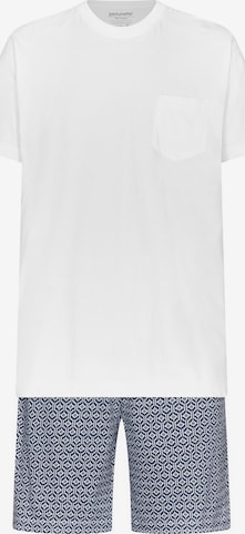 Pyjama court 'Shortama round neck' Pastunette en blanc : devant