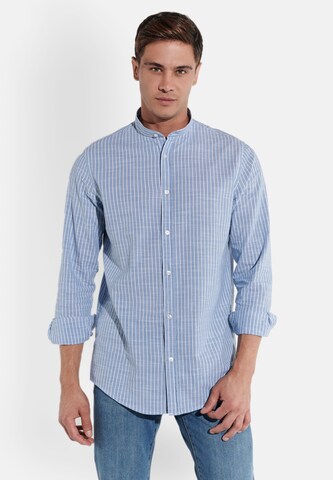 Coupe regular Chemise Steffen Klein en bleu : devant