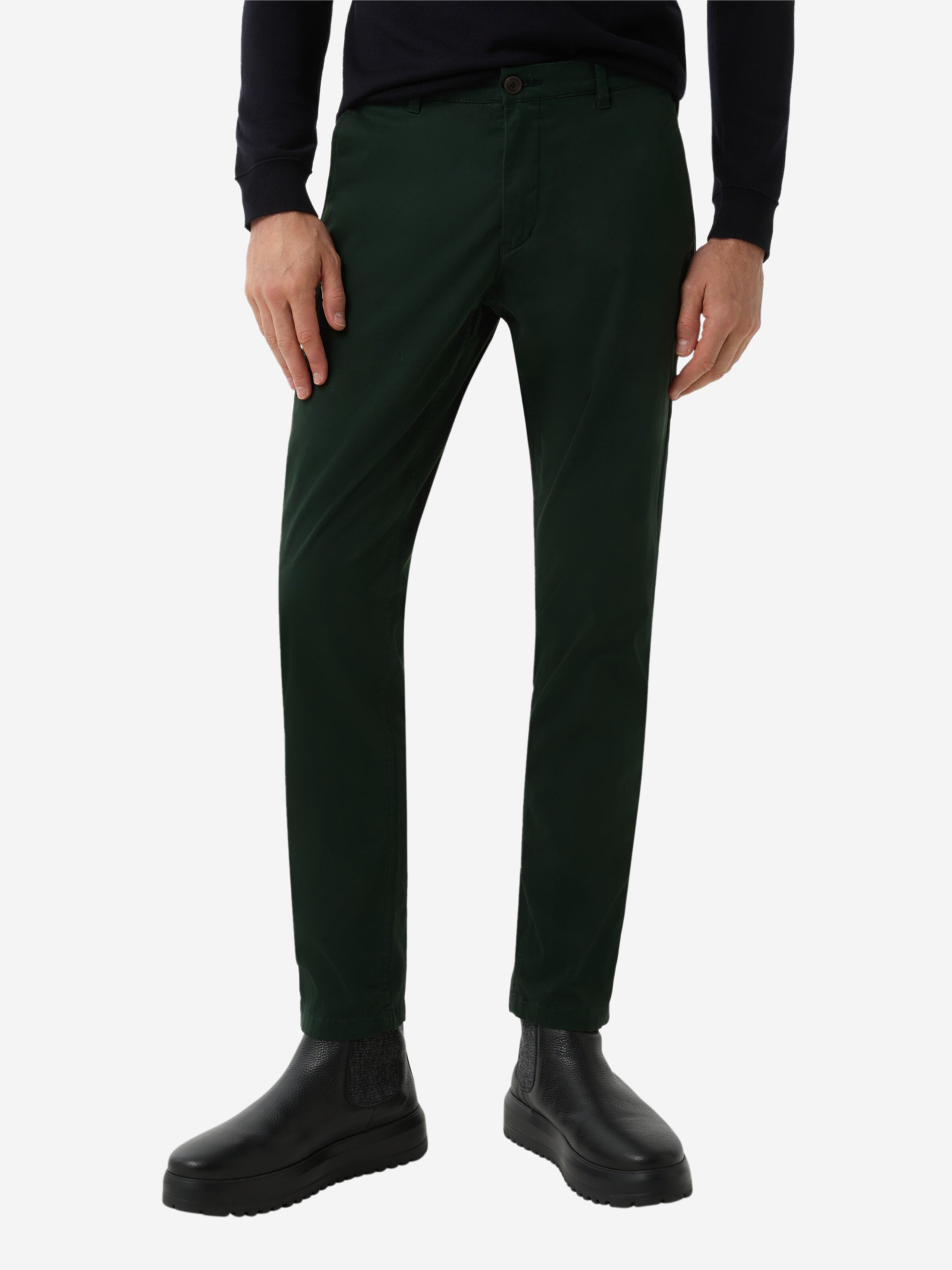 BOGNER Regular Chino Pants 'Nik' in Green: front