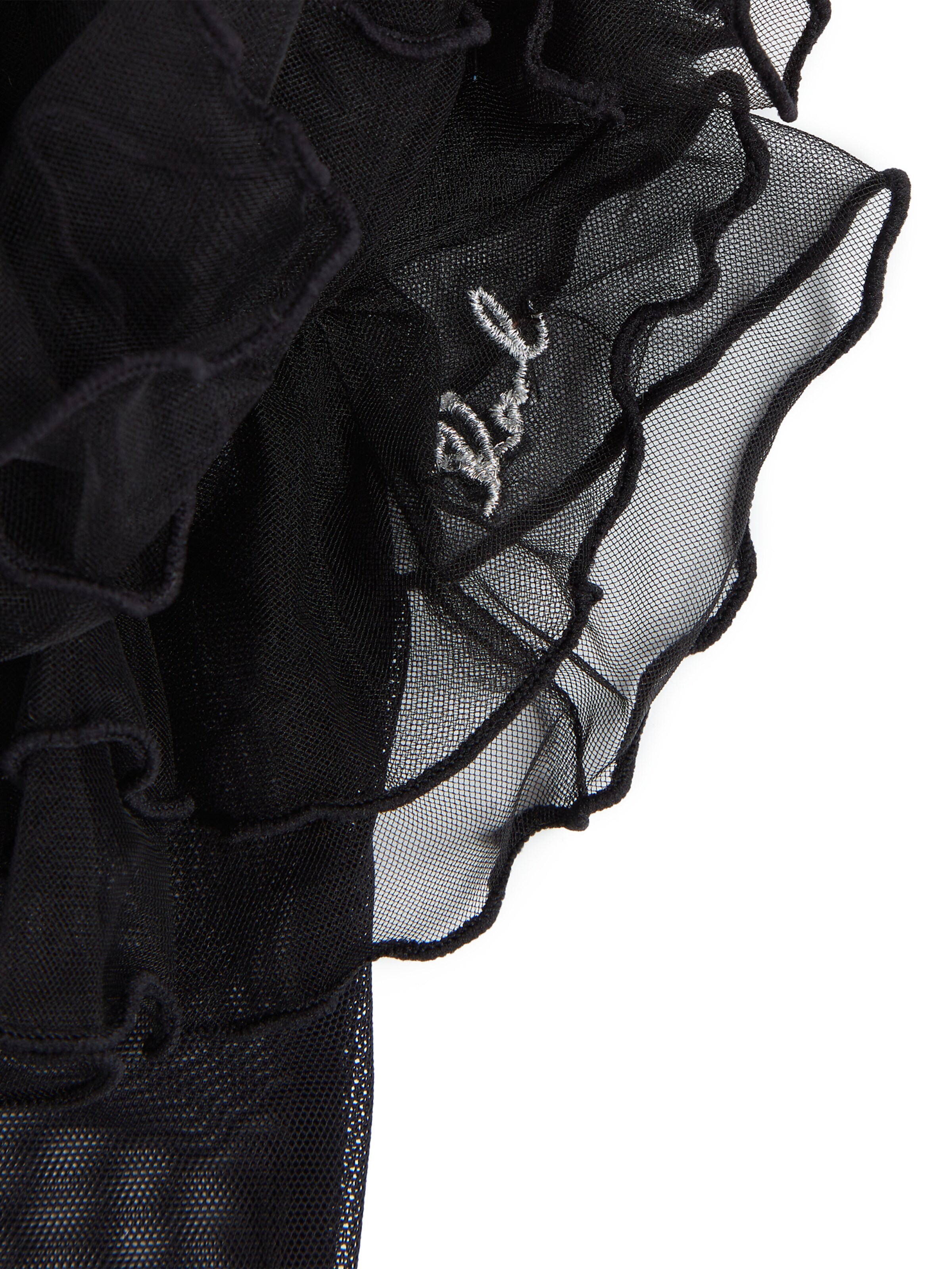 Karl Lagerfeld Prstové rukavice 'SIGNATURE LONG RUFFLED' - Čierna