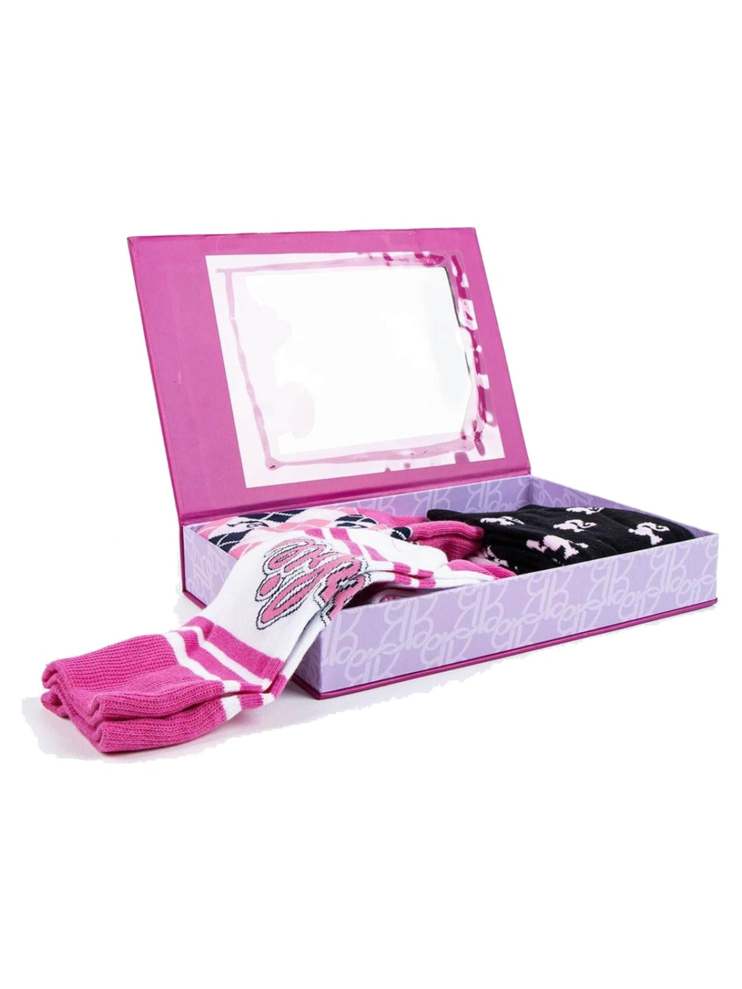 BARBIE Socks 'Barbie Sokken Dames Cadeauverpakking 3 Paar Maat 36/43 One Size' in Pink