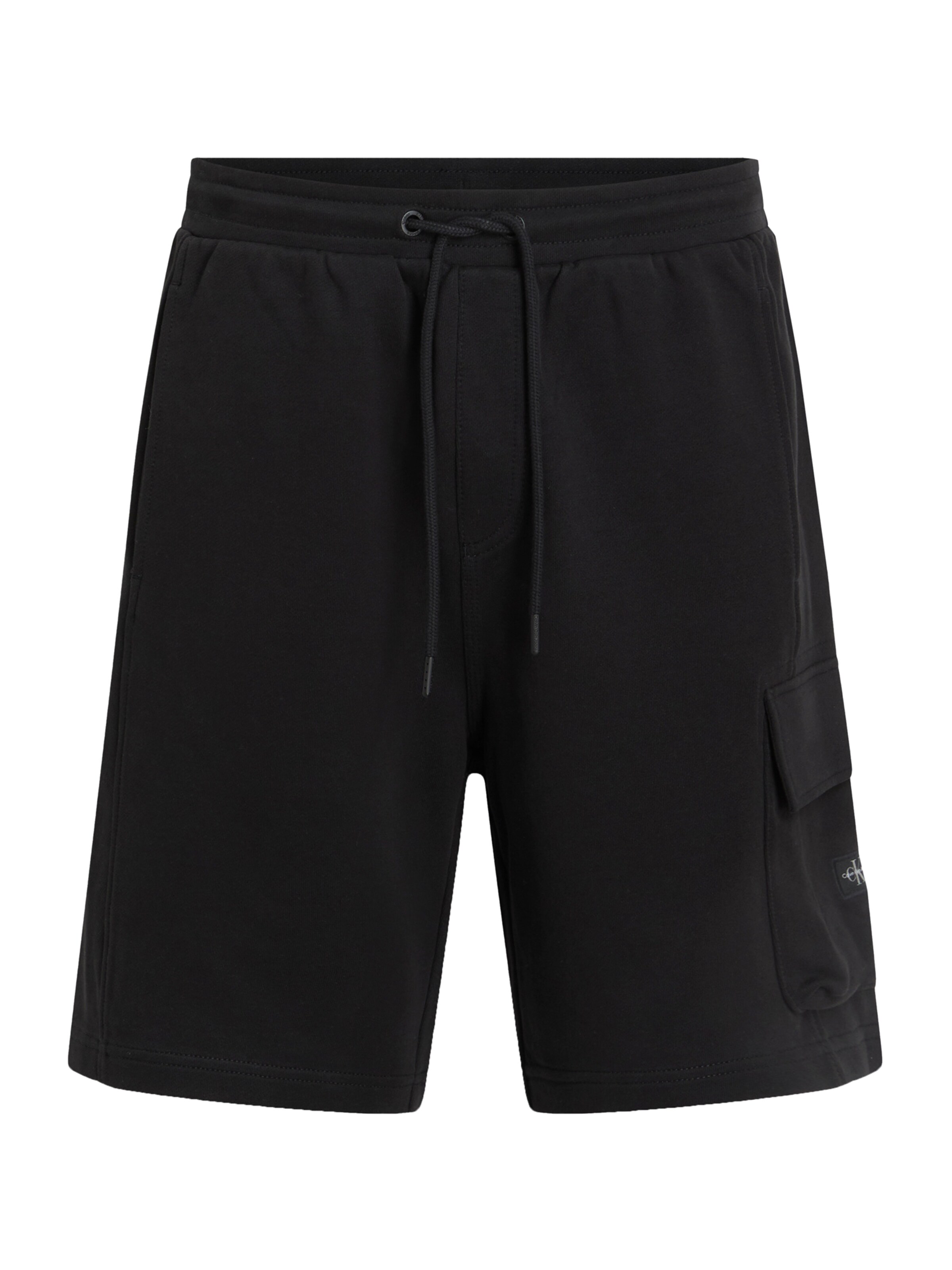 Calvin Klein Jeans Широка кройка Карго панталон в черно: отпред