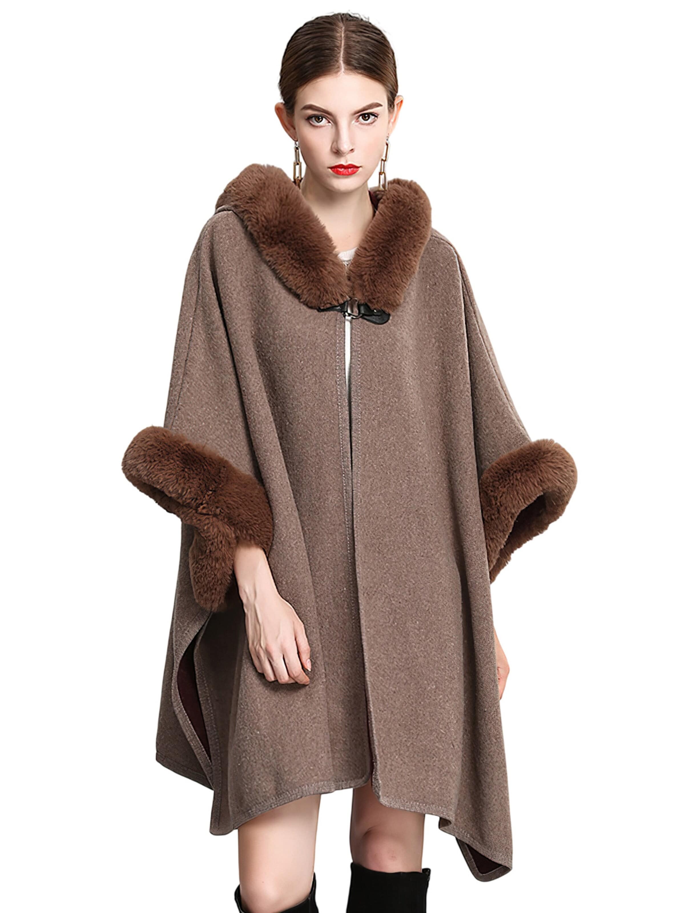 Magicshe Cape 'Cape mit Kapuze' in Brown: front