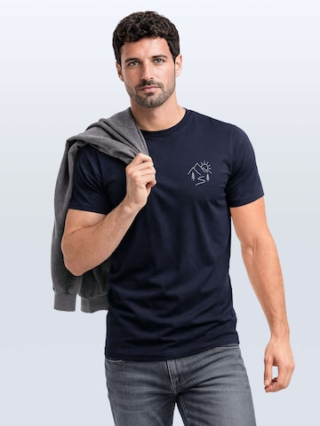 Neverless Shirt 'Berg Linie' in Blue