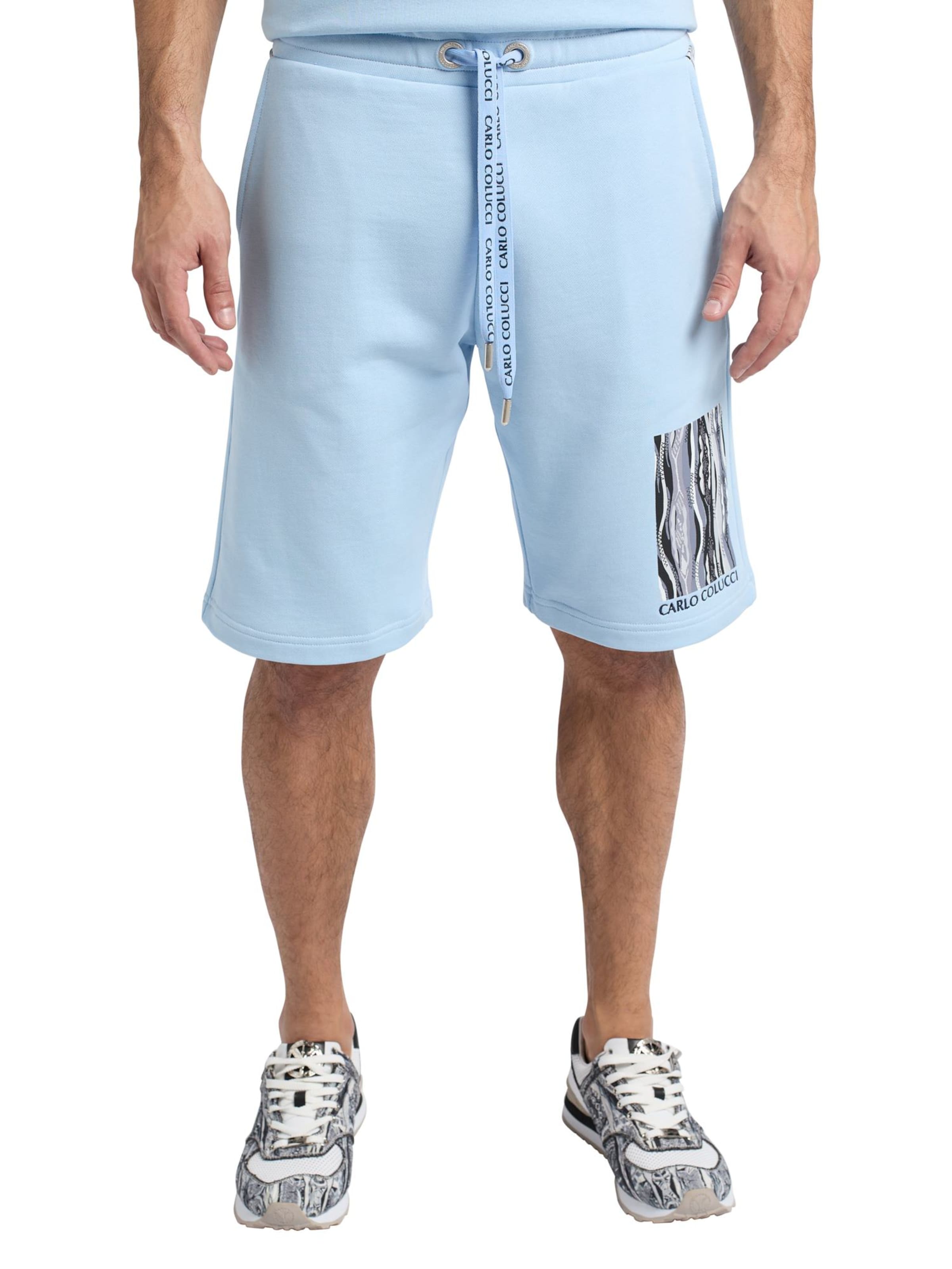 Carlo Colucci Regular Pants ' De Pasquale ' in Blue: front