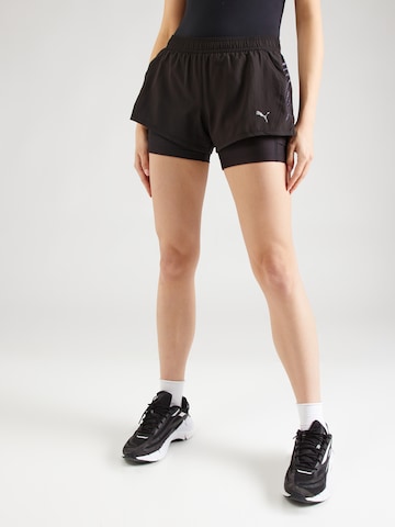 PUMAregular Sportske hlače 'RUN ULTRAWEAVE' - crna boja: prednji dio