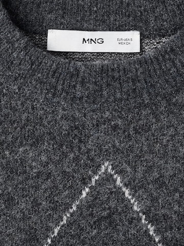 MANGO Sweter 'ROMBON' w kolorze szary