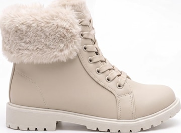 Ankle boots 'Fluffy Lace Up Winter Boots' di TorWeit in bianco: frontale