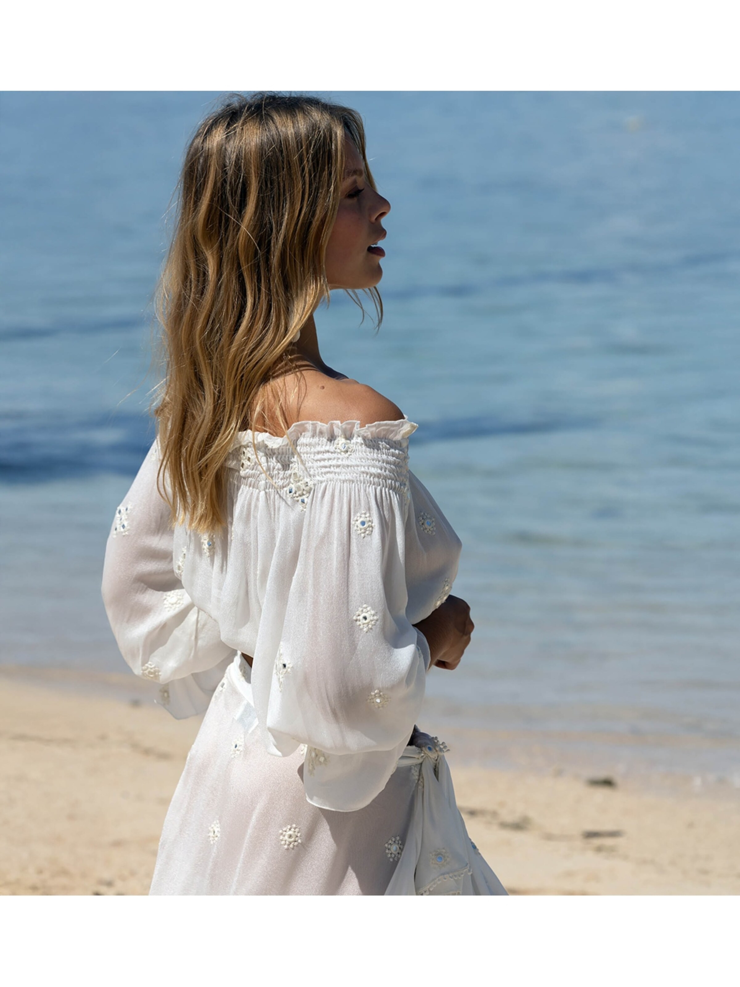 Haut 'Top manche longue Maeve' Miss June en blanc