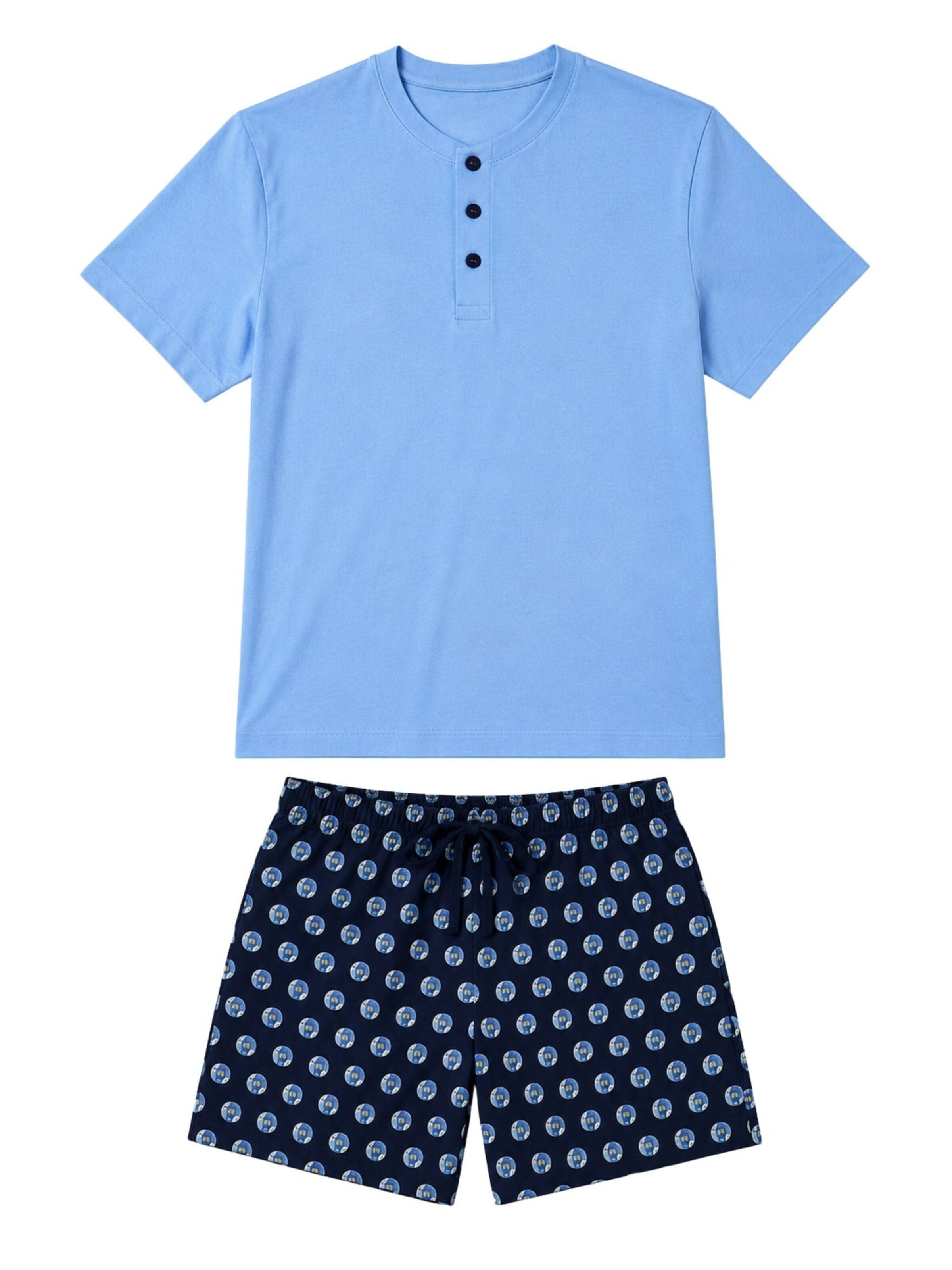 JULIPET Pajama short in Blue: front