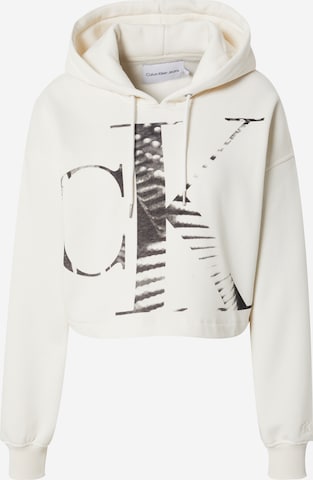 Calvin Klein Jeans Sweatshirt 'Blown Up' in Beige: front