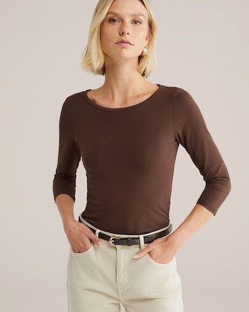 WE Fashion Paita värissä ruskea: etupuoli