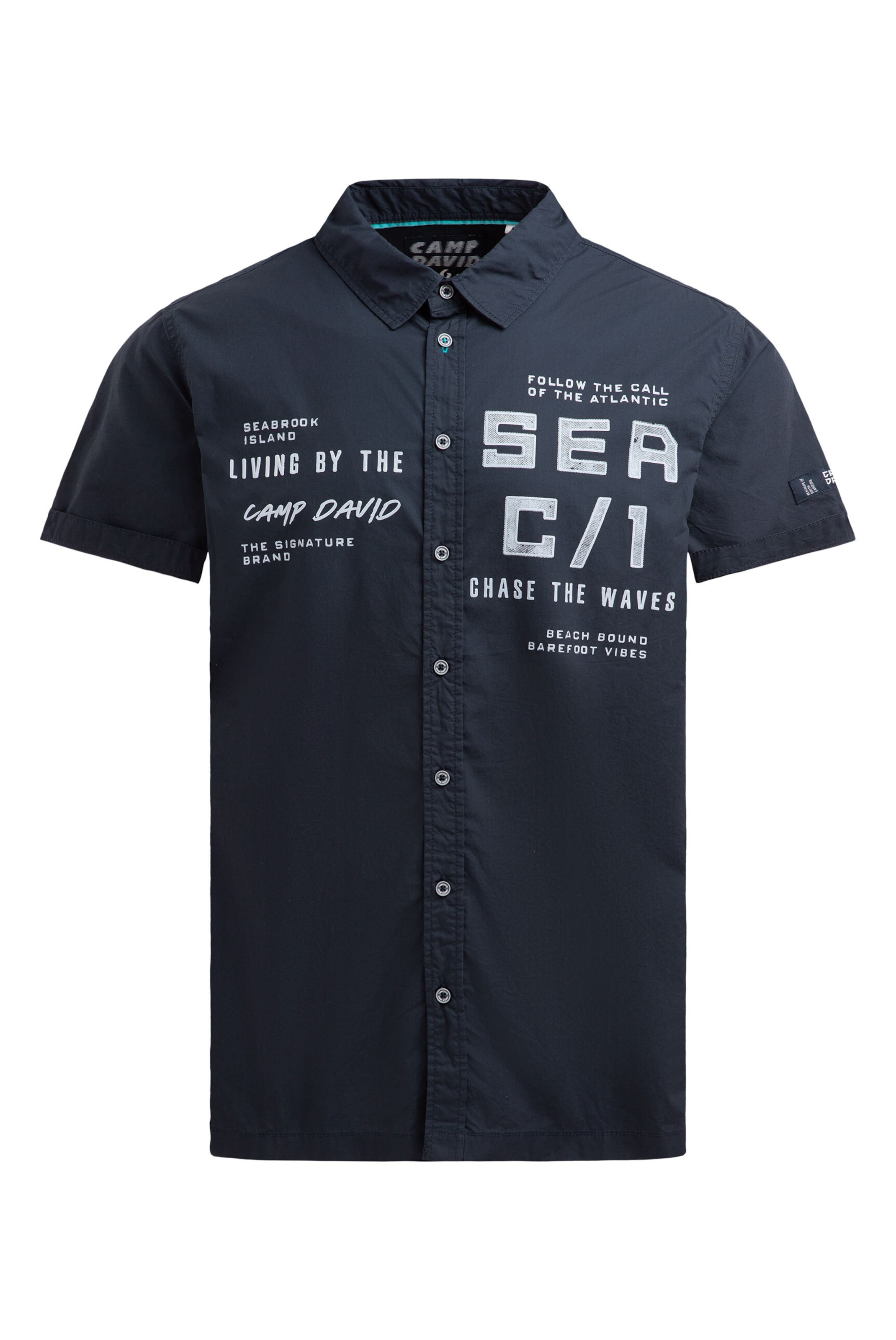 CAMP DAVID Regular fit Button Up Shirt in Blue: front