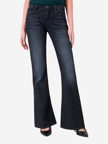 GUESS Flared Jeans 'BEVERLY LOW RISE W6BAJ7 D2088' in Zwart: voorkant