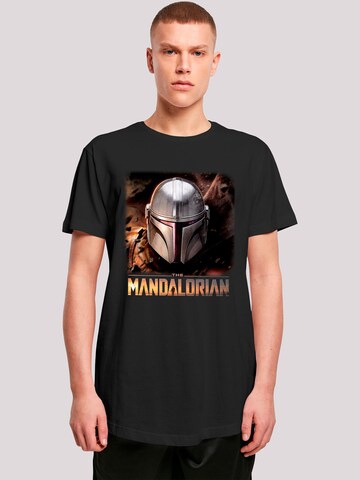 T-Shirt 'Star Wars The Mandalorian Helm' F4NT4STIC en noir : devant