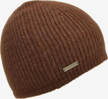 Seeberger Beanie 'Mütze' in Brown: front