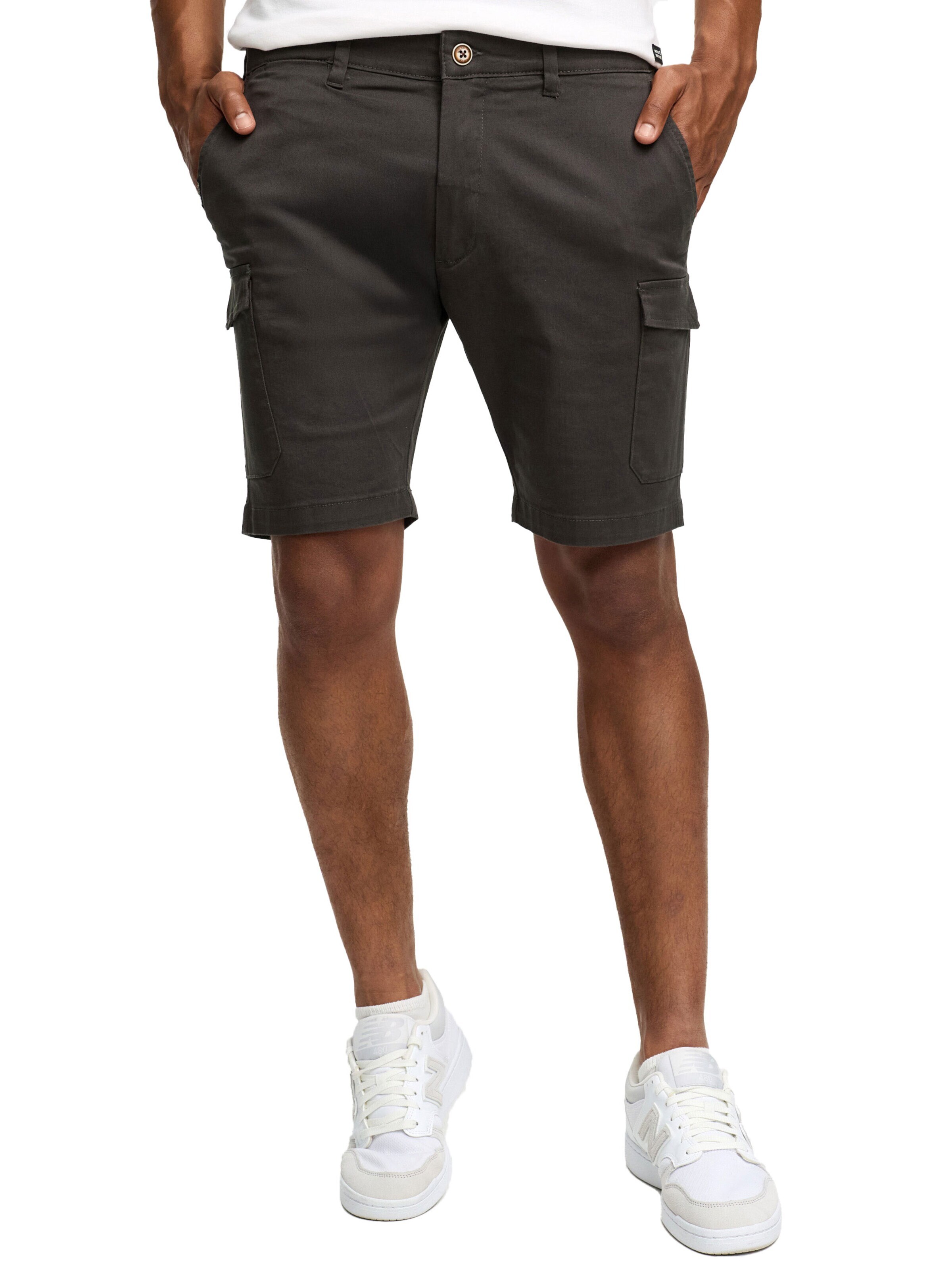 INDICODE Regular Cargo Pants 'Indicode Laulax' in Grey: front