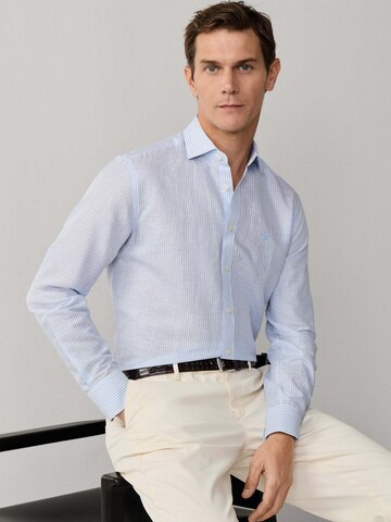Hackett London Regular fit Overhemd in Blauw: voorkant