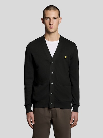 Lyle & Scott Gebreid vest in Zwart: voorkant