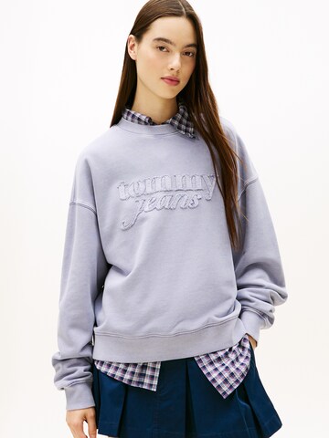 Sweat-shirt Tommy Jeans en bleu : devant