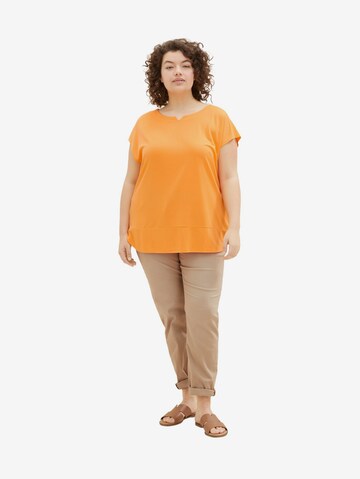 Tom Tailor Women + T-shirt i orange