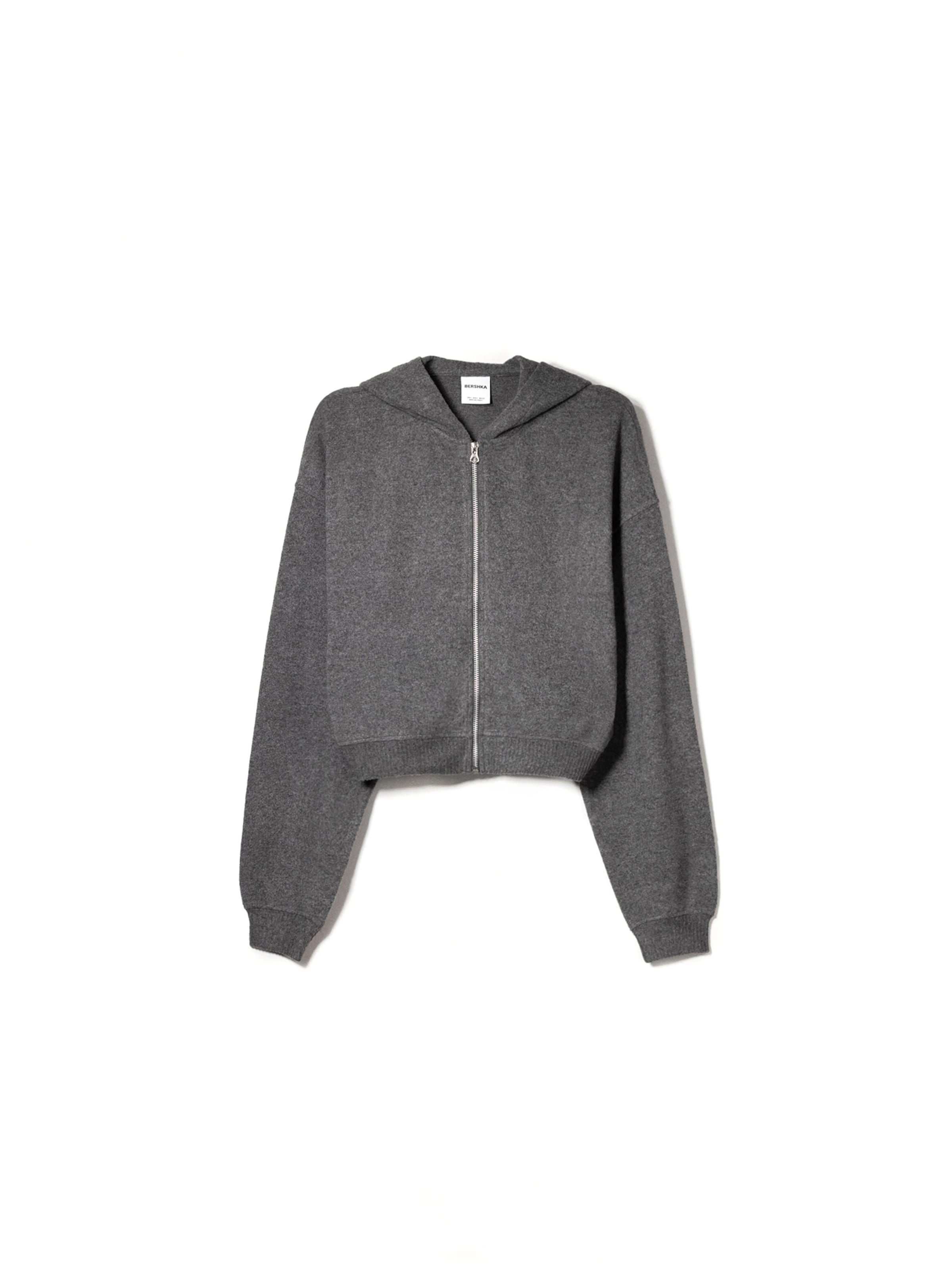 Giacca di felpa di Bershka in grigio: frontale