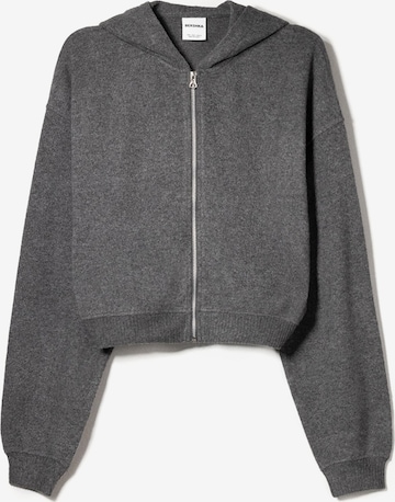 Bershka Tepláková bunda - Sivá: predná strana