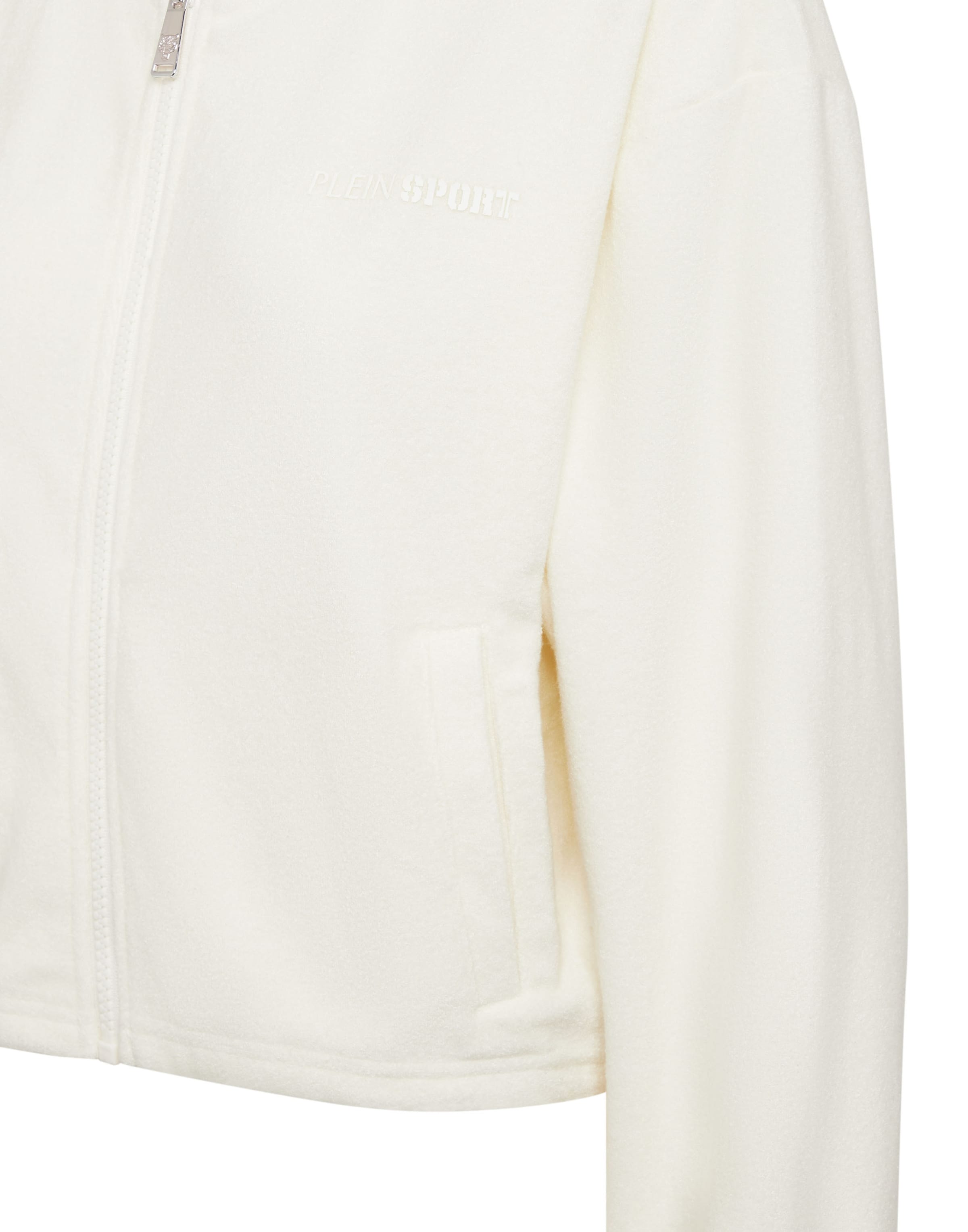 Plein Sport - Sudadera con cremallera en blanco