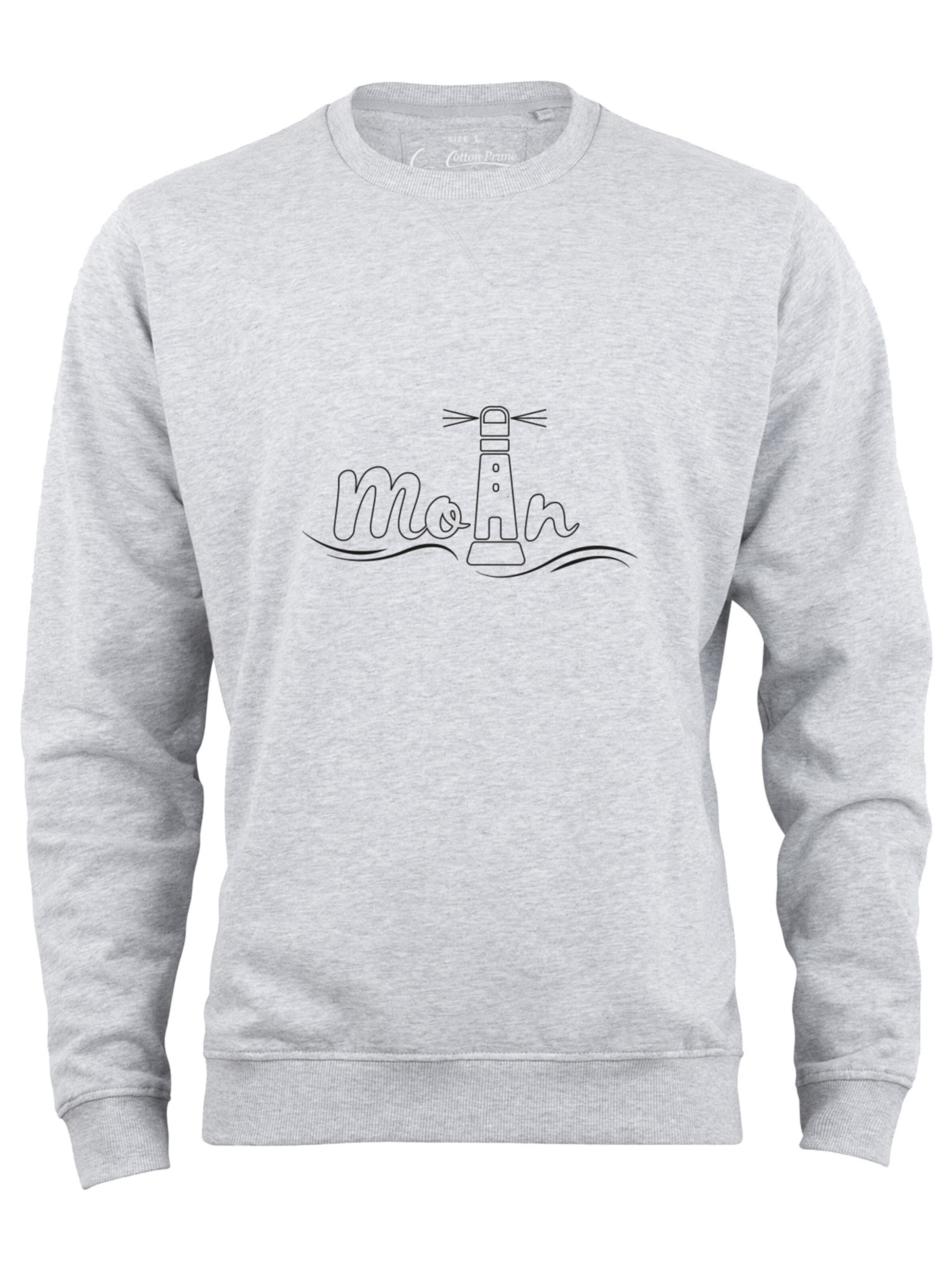 Cotton Prime Sweatshirt ' Leuchtturm Moin ' in Grijs: voorkant