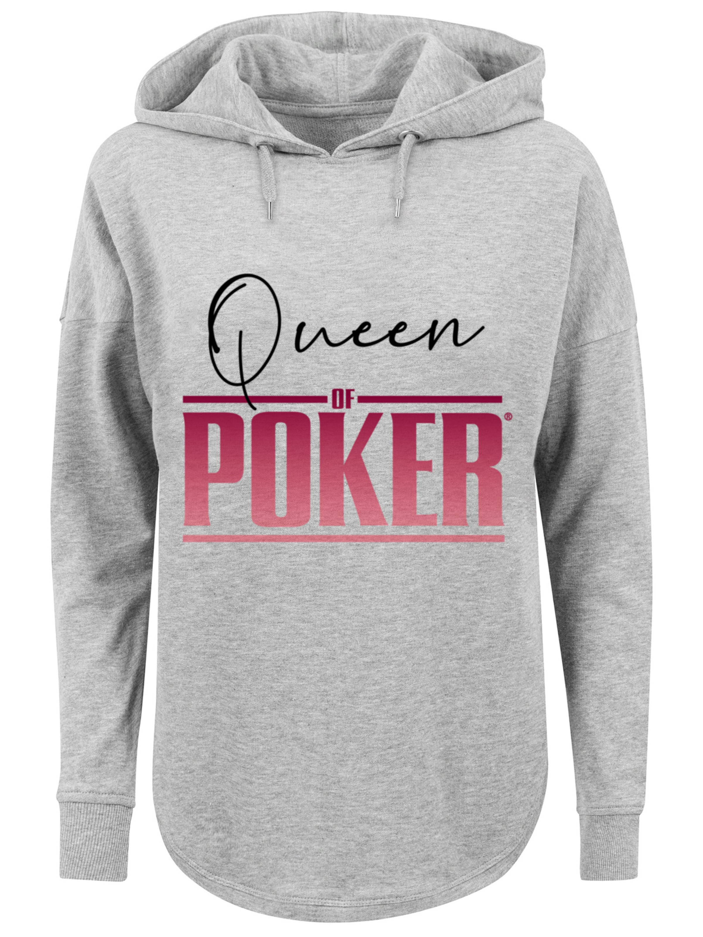 F4NT4STIC Sweatshirt 'Queen of Poker' in Grijs: voorkant