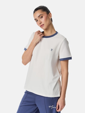 Cardio Bunny T-shirt 'CONTRAST TRIM' i vit: framsida